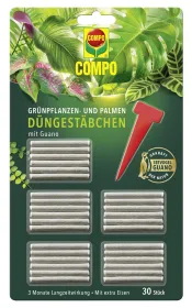 COMPO Grünpflanzen- und Palmen Düngestäbchen mit Guano - 30 Stäbchen