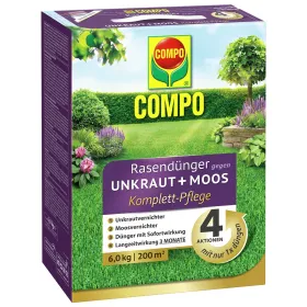 COMPO Rasendünger gegen Unkraut + Moos Komplettpflege für 200 m² - 6 kg