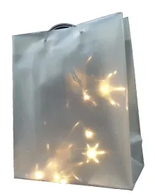 CREATIV home 3D PVC Tasche Sterneffekt 16 x 9 x 21 cm & 10er LED Lichterkette CREATIV home 3D PVC Tasche Sterneffekt 16 x 9 x 21 cm & 10er LED Lichterkette