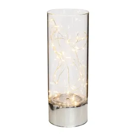 creativ home Glas Dekogefäß Transparent rund mit 25er LED-Lichterkette