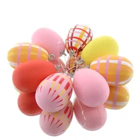 Decoris® Ostereier Bunt mit Aufhängern Ø 3,5 cm Höhe 5 cm 8er Set - Polystyren