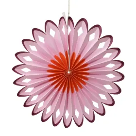 Decoris® Papierblumenaufhänger - Papierrosette Rosa & Rot Ø 30 cm