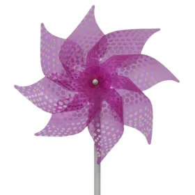 Decoris® Windrad Pink mit weißen Punkten Ø 20 cm 35 cm - Kunststoff