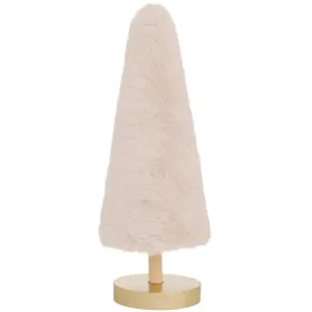 Dekoaufsteller Norwin Plüsch Tannenbaum cremefarbend Ø 7 cm Höhe 20,5 cm - Holz & Polyester
