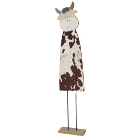 Boltze Dekofigur Montana Kuh Braun-Cremeweiß 90 cm - Holz & Textil