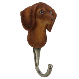 Esschert Design Garderobenhaken Hundekopf Dackel Braun 11,8 cm - Polyresin & Metall
