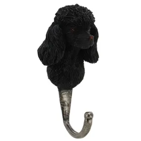 Esschert Design Garderobenhaken Hundekopf Pudel Schwarz 11,7 cm - Polyresin & Metall