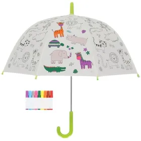 Esschert Design Regenschirm für Kinder mit Dschungeltieren PiY zum Ausmalen Esschert Design Regenschirm für Kinder mit Dschungeltieren PiY zum Ausmalen
