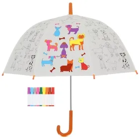 Esschert Design Regenschirm für Kinder mit Hunden PiY zum Ausmalen Esschert Design Regenschirm für Kinder mit Hunden PiY zum Ausmalen