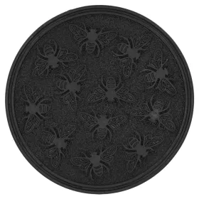 Esschert Design Trittplatte Bienendekor Schwarz Ø 30 cm aus recyceltem Gummi Esschert Design Trittplatte Bienendekor Schwarz Ø 30 cm aus recyceltem Gummi