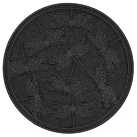 Esschert Design Trittplatte Libellendekor Schwarz Ø 30 cm aus recyceltem Gummi Esschert Design Trittplatte Libellendekor Schwarz Ø 30 cm aus recyceltem Gummi