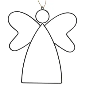 Fensterdeko Weihnachtsengel Amora matt schwarz Länge 34 cm Breite 0,5 cm Höhe 38,5 cm - Metall