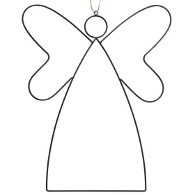 Fensterdeko Weihnachtsengel Amora matt schwarz Länge 45 cm Breite 0,5 cm Höhe 57 cm - Metall