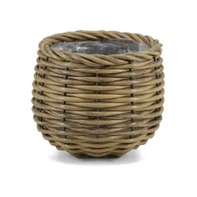 FLORAN Pflanzgefäß Korb Montreal mit Folienauskleidung Ø 19 cm - Rattan
