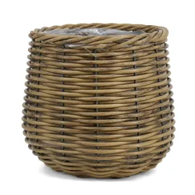 FLORAN Pflanzgefäß Korb Montreal mit Folienauskleidung Ø 26 cm - Rattan