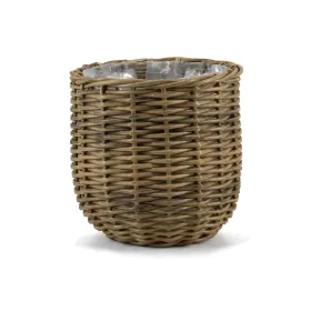 FLORAN Pflanzgefäß Korb Toronto mit Folienauskleidung Ø 25 cm - Rattan