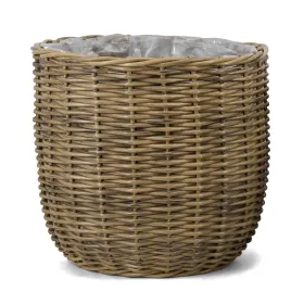 FLORAN Pflanzgefäß Korb Toronto mit Folienauskleidung Ø 29 cm - Rattan