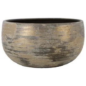 FLORAN Pflanzschale Funchal Braun/Grau verwaschen Ø 34 cm - Keramik