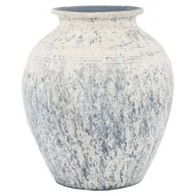 FLORAN Vase Milou Weiß/Blau verwaschen Ø 24 cm - Keramik
