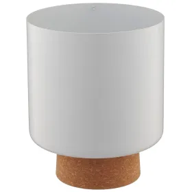 GASPER CREATIV home Übertopf Weiß matt Ø 14 cm x 17,5 cm - Metall & Kork