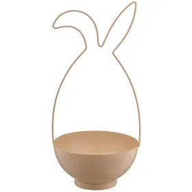 GASPER Creativ home Metallgestell Hase mit Schale 21 cm x 20 cm x 44 cm beige