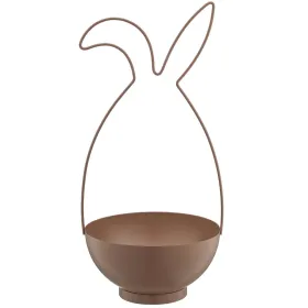 GASPER Creativ home Metallgestell Hase mit Schale 21 cm x 20 cm x 44 cm mandel