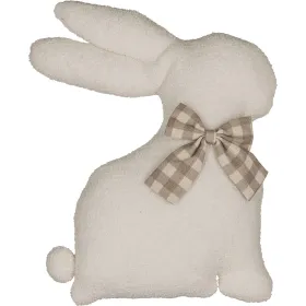 GASPER CREATIVE home Oster-Kuschelhase Weiß mit Schleife 36 x 27,5 cm - Polyester