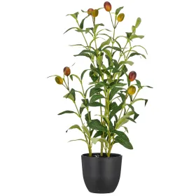GASPER Olivenstrauch Grün mit 8 Früchten & schwarzem Topf 48 cm - Kunstpflanzen