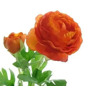 GASPER Ranunkeln Orange mit 1 Blüte und 1 Knospe 40 cm - Kunstblumen GASPER Ranunkeln Orange mit 1 Blüte und 1 Knospe 40 cm - Kunstblumen