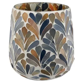 Gasper Teelichtglas Mosaik Ø 11 cm x 12 cm blau - Glas
