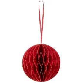 GASPER Weihnachtsanhänger Kugel Rot mit Magnetverschluss Ø 10 cm - Papier