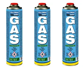 GLORIA® THERMOFLAMM bio Gas-Kartuschen 3 x 330 g = 1.800 ml - 3 Kartuschen
