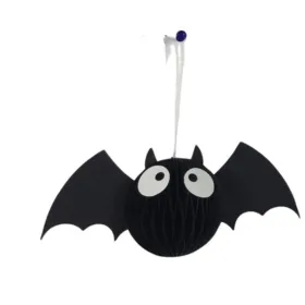 Boltze Hängefigur Websy Fledermaus Schwarz Höhe 17 cm - Papier
