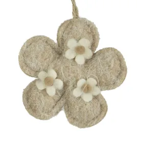 Decoris® Blüte mit Blütendeko & Aufhänger Ø 9,5 cm - Polyesterfilz