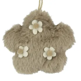 Decoris® Blüte Hellbraun drei Blüten mit Aufhänger Ø 10 cm - Plüsch