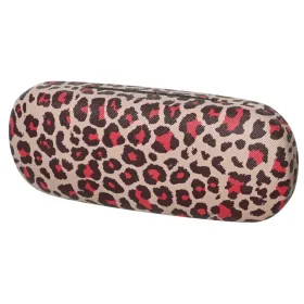 Kaemingk Hartschalen Brillenetui Leopardenlook Schwarz-Rot 6 x 16,5 cm - Polyester