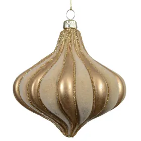 Anhänger Zwiebelform Ø 10 cm gold-/beigefarben - Kunststoff