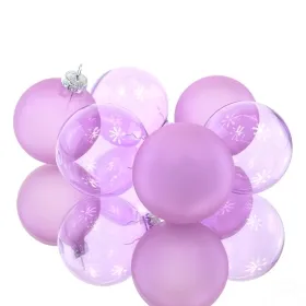 Christbaumkugeln Lilac Breeze zartlila 3 x transparent & 3 x matt Ø 6 cm aus Glas - 6er Set