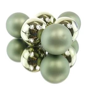 Christbaumkugeln Rosmary grün Ø 8 cm aus Glas - 6er Set