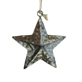Weihnachtsanhänger Stern Anthrazit mit Hammerschlag-Effekt Ø 10 cm - Metall