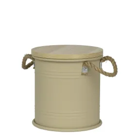 Kaemingk Eisentonne mit Deckel beige Ø 25 cm H: 27 cm