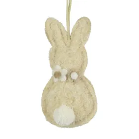 Decoris® Oster Hase Beige mit Aufhänger 6 x 11,5 cm - Polyesterfilz