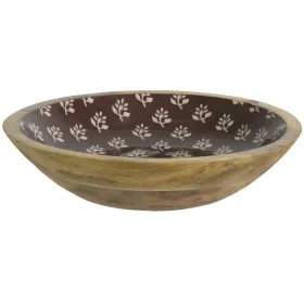 Kaemingk Holz-Schale Braun mit Blumenmotiven Ø 30 cm Höhe 6,5 cm - Mangoholz