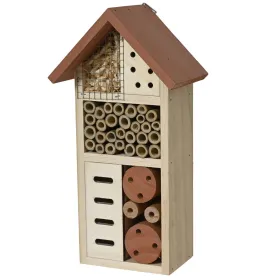 Kaemingk Insektenhotel mit braunem Dach 13,5 x 26 cm - Pinienholz