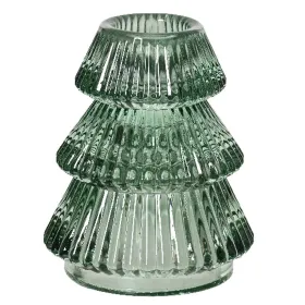 Stabkerzenhalter Tannenbaum Dunkelgrün Ø 6,4 cm Höhe 7,8 cm - Glas