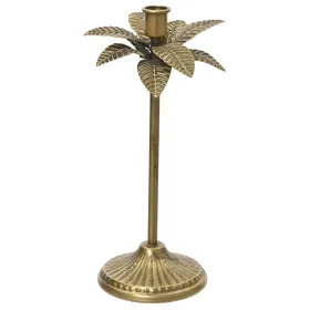 Decoris® Stabkerzenherzenhalter Palme L goldfarben Ø 16,5 cm Höhe 28,5 cm - Metall