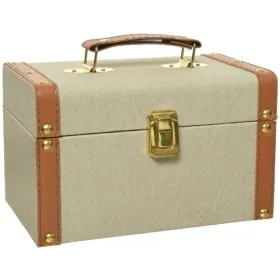 Kaemingk Mini-Truhe / Koffer M Beige aus Kunstleder 22 cm x 13 cm Kaemingk Mini-Truhe / Koffer M Beige aus Kunstleder 22 cm x 13 cm