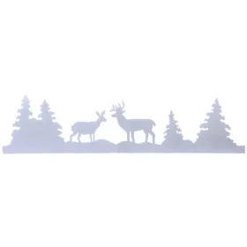 Weihnachtliche Fensterdeko Schneerand Wald Weiß 100 x 24 cm - Polyester