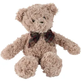 Weihnachtsteddybär mit karierter Schleife Höhe 21 cm Breite 10 cm Länge 15 cm