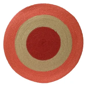 Kaemingk Tischset rund mit Kreisen rosa/beige/rot Ø 38 cm H: 0,3 cm - Papier